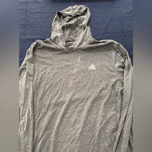 Adidas Climacool Aeroknit Mens XL Gray Training Lightweight Hoodie Long Sleeve